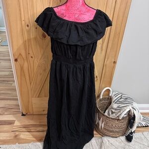 Old Navy Black Ruffle Maxi Dress